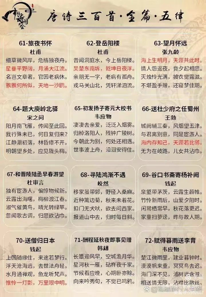 唐诗三百首：全篇律诗、绝句！